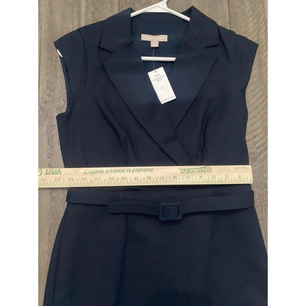 NWT Banana Republic Womens Blue Sleeveless Midi Dress sz 10 Belt Business - Picture 9 of 16